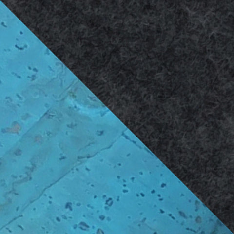 Axelremsväska för Fairphone 6 | av filt och ekologisk bomull | antracit - azur | Modell KEDJA deluxe