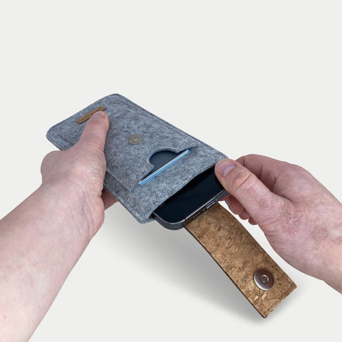 Mobilfodral för Fairphone 4 | med magnetstängning och extra fack | ljusgrå - Shapes | Modell HAKA
