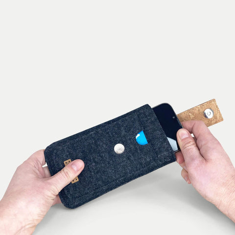 Mobilfodral för Samsung Galaxy M22 | med magnetstängning och extra fack | antracit - Shapes | Modell HAKA