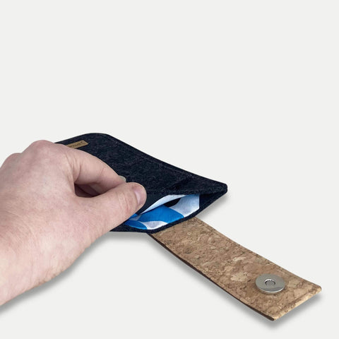 Mobilfodral för Samsung Galaxy M22 | med magnetstängning och extra fack | antracit - Shapes | Modell HAKA