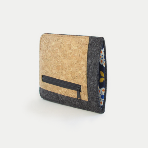 Mobilfodral med kortfack för Sony Xperia 1 IV | antracit - blomning | Modell "ZIP"