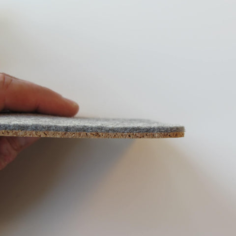 Glasunderlägg av filt och kork | Set med 2 | 10x10cm | ljusgrå