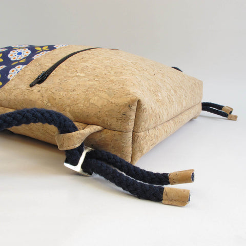 Gymväska för barn, liten ryggsäck | gjord av bomull och kork | Bloom