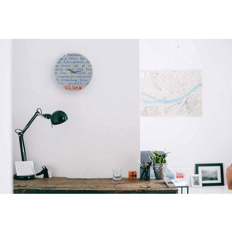 Väggklocka i filt och kork 30 cm | Design "Happiness" av Anja Streese