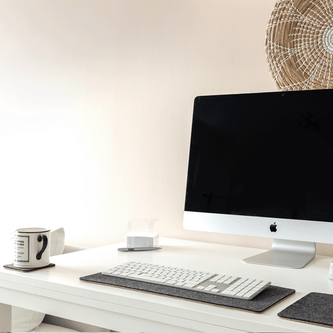 Skrivbordsunderlägg av filt och kork | 20x50cm | antracit