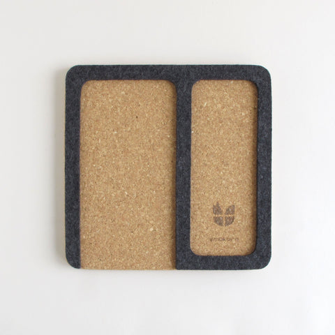 Organizer för mobiltelefon, glasögon, anteckningsblock, klocka & Co. | gjord av filt och kork | antracit