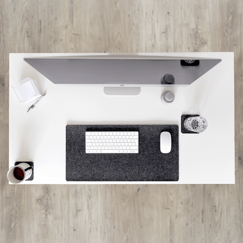 Skrivbordsunderlägg av filt och kork | 30x60cm | antracit