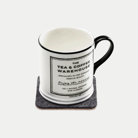 Glasunderlägg av filt och kork | Set med 2 | 10x10cm | antracit