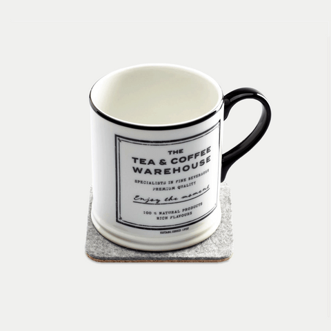 Glasunderlägg av filt och kork | Set med 2 | 10x10cm | ljusgrå