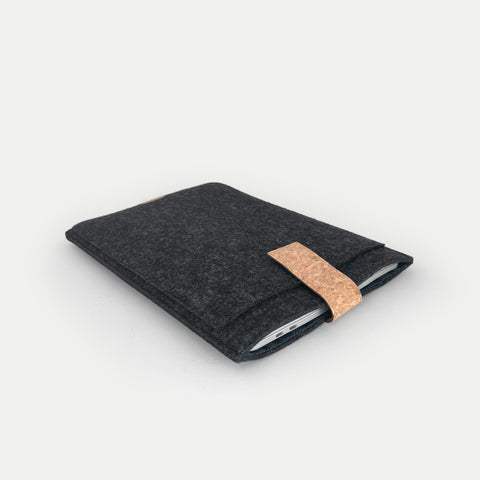 Fodral för Asus Zenbook 14 Flip | med magnetstängning och extra fack  | antracit - spår | Modell "HAKA"