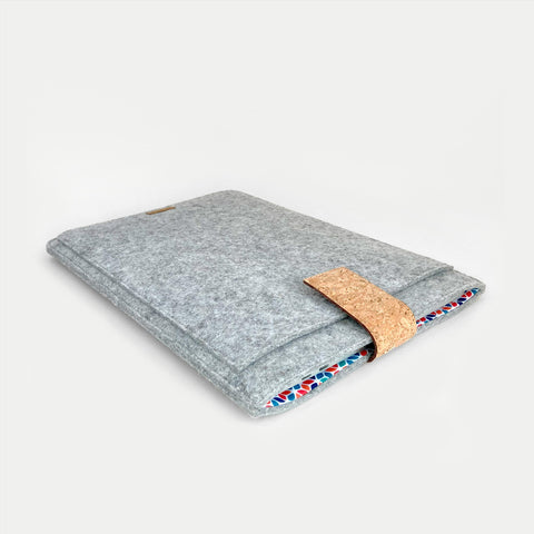 Fodral till Asus Zenbook CX1 | med magnetstängning och extra fack  | ljusgrå - Färgglad | Modell "HAKA"