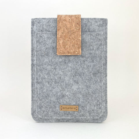 Skräddarsytt eReader-fodral | med magnetstängning och extra fack | ljusgrå - Färgglad | Modell "HAKA"