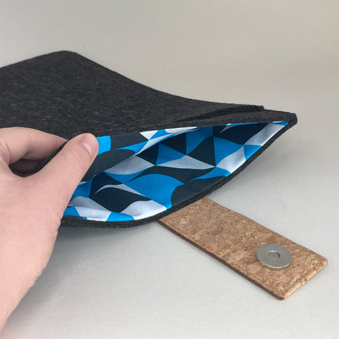 Fodral för Asus Zenbook 14 Flip | med magnetstängning och extra fack  | antracit - Former | Modell "HAKA"