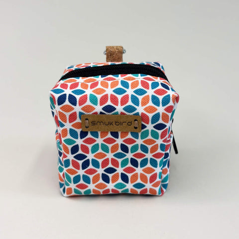 Mini-väska för hörlurar & Co. | tillverkad av ekologisk bomull | Färgglad design | Modell PocketCube