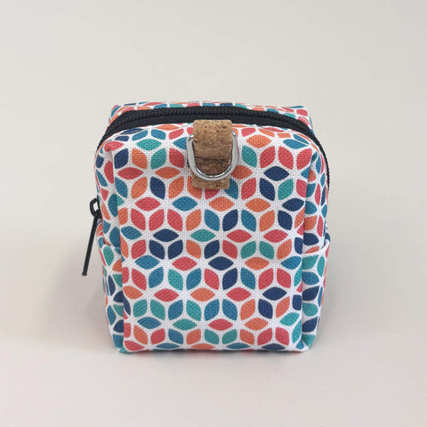 Mini-väska för hörlurar & Co. | tillverkad av ekologisk bomull | Färgglad design | Modell PocketCube