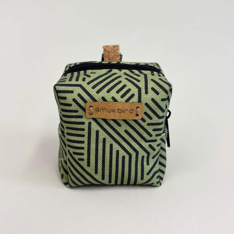 Mini-väska för hörlurar & Co. | tillverkad av ekologisk bomull | Designränder | Modell PocketCube
