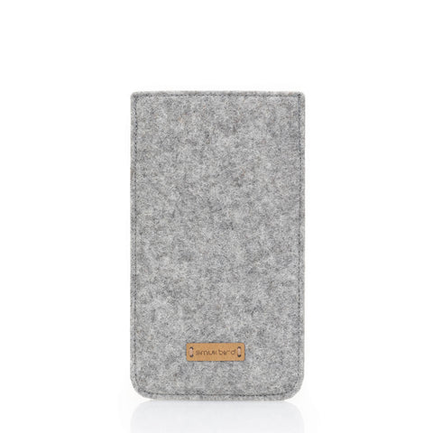 Mobilfodral för Samsung Galaxy Z Flip6 | av filt och ekologisk bomull | ljusgrå - färgglad | modell "LET"