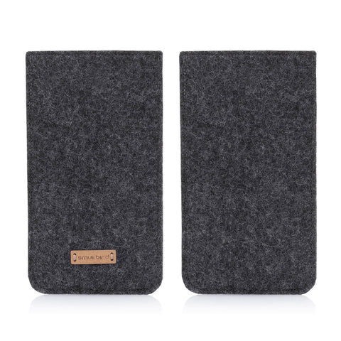Mobilfodral för Samsung Galaxy S25 Ultra | av filt och ekologisk bomull | antracit - shapes | Modell "LET"