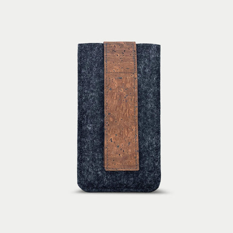 Gürteltasche für Motorola Edge 50 neo aus anthrazit Filz mit magnetischem Verschluss. Ideal für unterwegs.