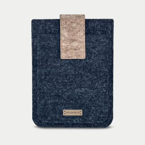 Skräddarsytt eReader-fodral | med magnetstängning och extra fack | antracit - Bloom | Modell "HAKA"