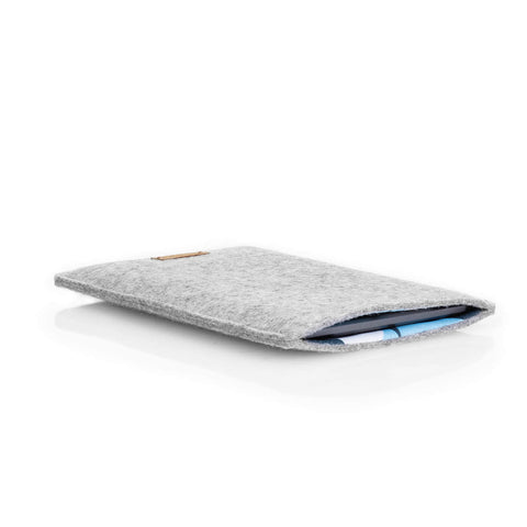 Fodral för PocketBook Verse Pro Color | av filt och ekologisk bomull | ljusgrå - former | Modell "LET"