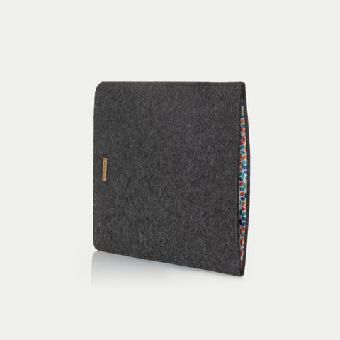 Fodral för Microsoft Surface Pro 9 | gjord av filt och ekologisk bomull | antracit - Färgglad | Modell "LET"