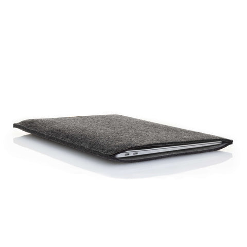 Fodral till Asus Vivobook 16 | gjord av filt och ekologisk bomull | antracit - spår | Modell "LET"