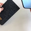 Mobiltelefonfodral på måttbeställning | tillverkat av filt och ekologisk bomull | antracit - stripes | "LET"-modell