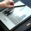 Fodral för iPad Air - 5:e generationen | tillverkad av filt och ekologisk bomull | 
antracit - stripes | "LET"-modell