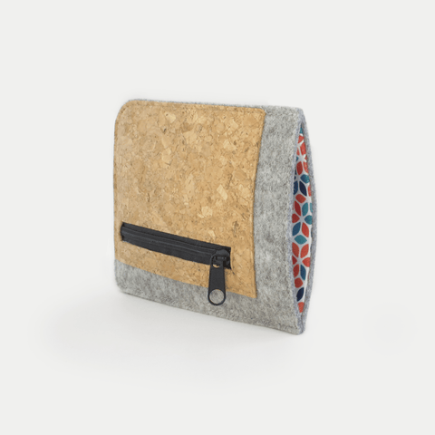 Mobilfodral med kortfack för Xiaomi 13T | ljusgrå - färgglad | Modell "ZIP"