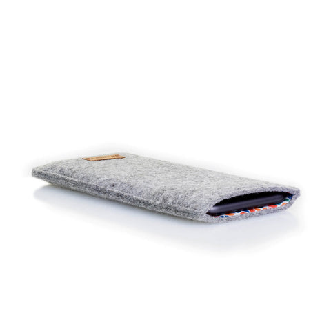 Mobilfodral med kortplats för iPhone 13 mini | ljusgrå - färgglad | Modell "ZIP"