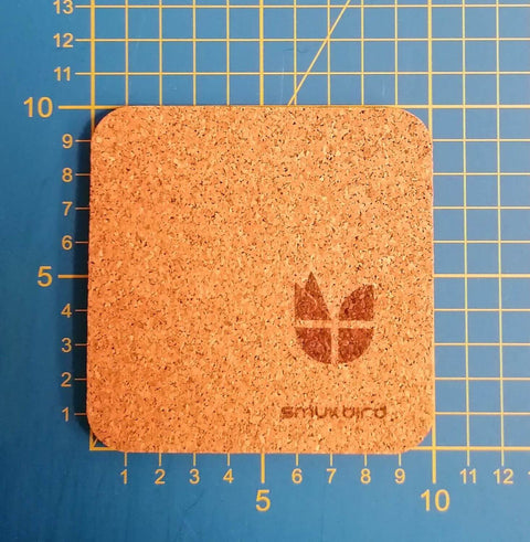 Glasunderlägg av filt och kork | Set med 2 | 10x10cm | ljusgrå