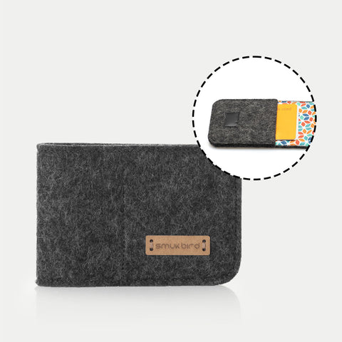 EC-kortfodral av filt | antracit - Colorful