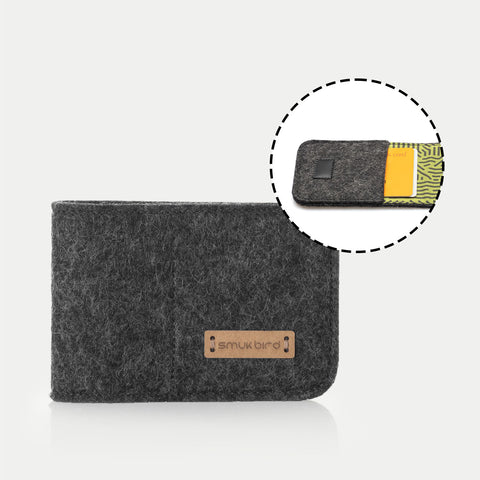 EC-kortfodral av filt | antracit - Stripes