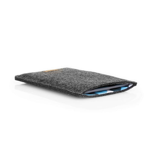 Fodral för PocketBook InkPad 3 | gjord av filt och ekologisk bomull | antracit - former | Modell "LET"