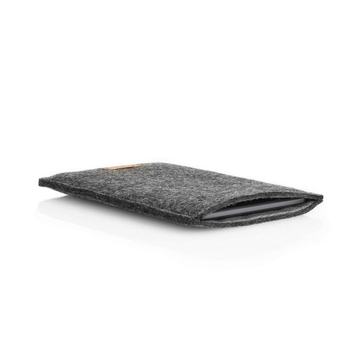 Fodral för Onyx Boox Tab Ultra C | gjord av filt och ekologisk bomull | antracit - spår | Modell "LET"