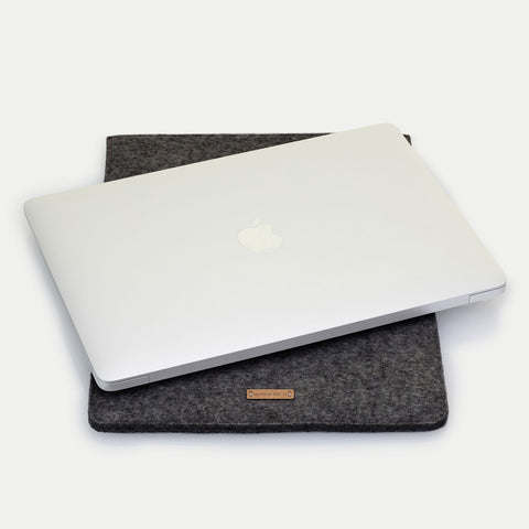 Fodral för MacBook Air 13 | tillverkad av filt och ekologisk bomull | antracit - Colorful | "LET"-modell