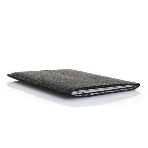 Fodral för MacBook Pro 15 | tillverkad av filt och ekologisk bomull | antracit - Bloom | "LET"-modell