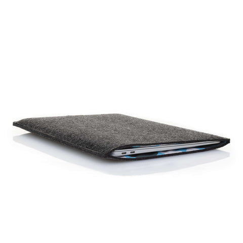 Fodral för MacBook Pro 16 | tillverkad av filt och ekologisk bomull | antracit - Shapes | "LET"-modell