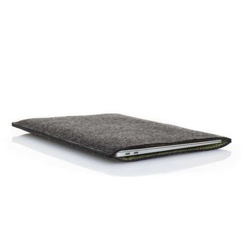 Fodral för MacBook Pro 13 | tillverkad av filt och ekologisk bomull | antracit - Stripes | "LET"-modell