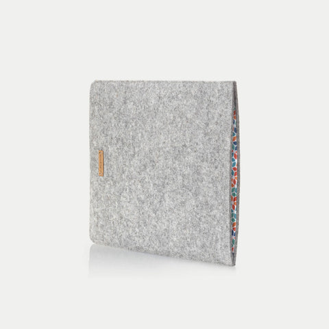 Fodral för iPad Mini - 5th gen | tillverkad av filt och ekologisk bomull | ljusgrå - colorful | "LET"-modell