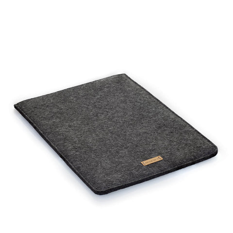 Fodral för Galaxy Tab S6 | tillverkad av filt och ekologisk bomull | 
antracit - tracks | "LET"-modell
