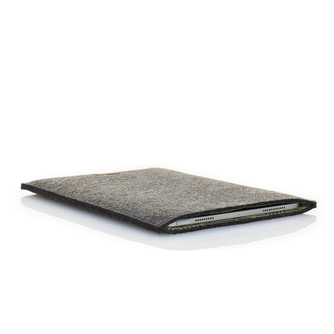 Fodral till Galaxy Tab S9 | gjord av filt och ekologisk bomull | antracit - ränder | Modell "LET"