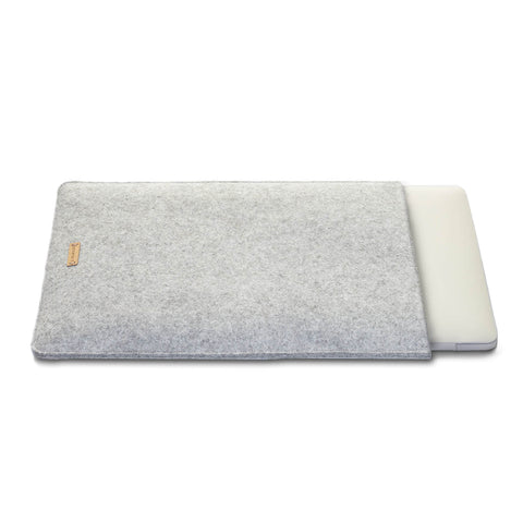 Fodral för Galaxy Tab Active 4 Pro | gjord av filt och ekologisk bomull | ljusgrå - blomma | Modell "LET"