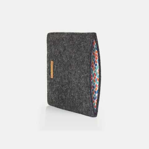 Fodral för PocketBook InkPad 3 | gjord av filt och ekologisk bomull | antracit - färgglad | Modell "LET"