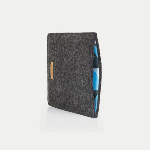 Fodral till PocketBook Basic Lux 3 | gjord av filt och ekologisk bomull | antracit - former | Modell "LET"