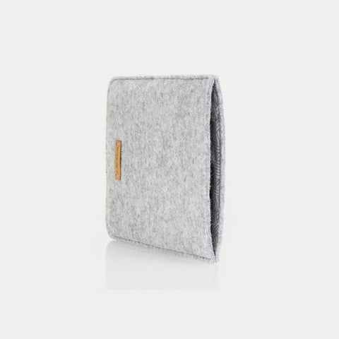 Fodral för PocketBook Color | gjord av filt och ekologisk bomull | ljusgrå - spår | Modell "LET"
