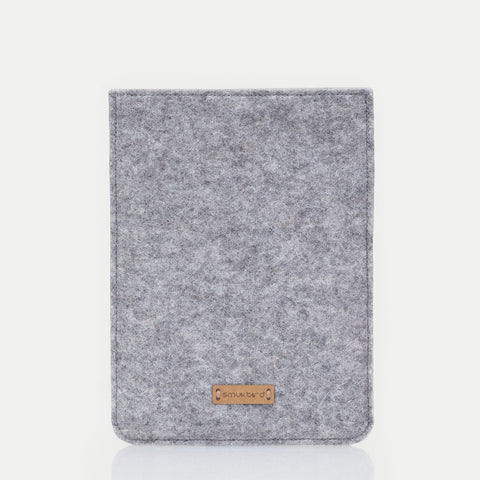 Omslag till Kindle Paperwhite 10 | gjord av filt och ekologisk bomull | ljusgrå - ränder | Modell "LET"