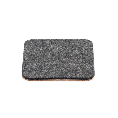 Glasunderlägg av filt och kork | Set med 2 | 10x10cm | antracit