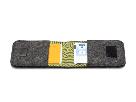 EC-kortfodral av filt | antracit - Stripes